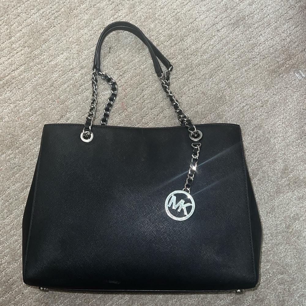 Michael Kors black and silver chain purse